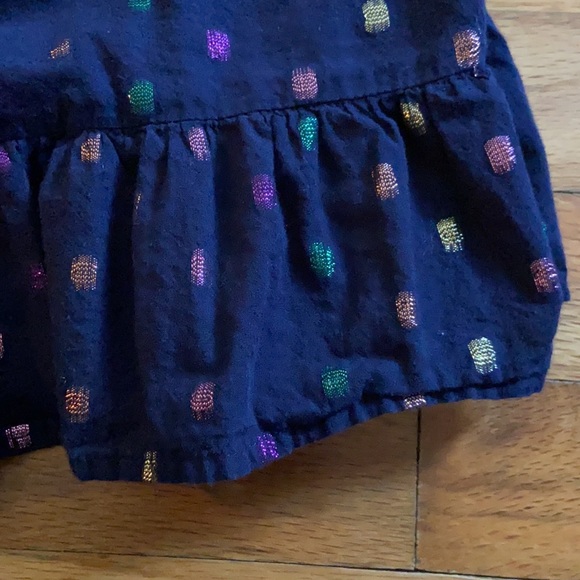 Navy Sparkle Dot Shirt Dress - Picture 4 of 8